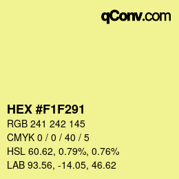Color code: HEX #F1F291 | qconv.com
