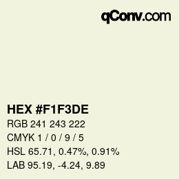 Código de color: HEX #F1F3DE | qconv.com