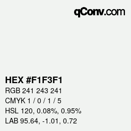 Color code: HEX #F1F3F1 | qconv.com