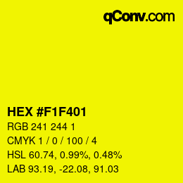 Color code: HEX #F1F401 | qconv.com
