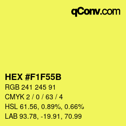 颜色代码: HEX #F1F55B | qconv.com
