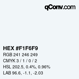 Color code: HEX #F1F6F9 | qconv.com