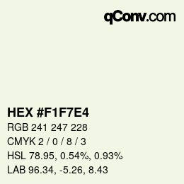 Código de color: HEX #F1F7E4 | qconv.com