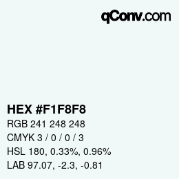 カラーコード: HEX #F1F8F8 | qconv.com