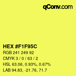 カラーコード: HEX #F1F95C | qconv.com