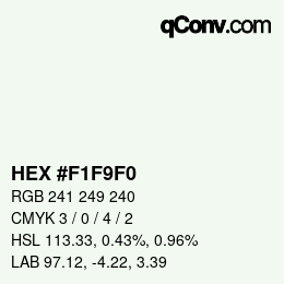 Color code: HEX #F1F9F0 | qconv.com