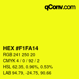 カラーコード: HEX #F1FA14 | qconv.com