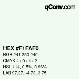 Código de color: HEX #F1FAF0 | qconv.com
