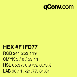 颜色代码: HEX #F1FD77 | qconv.com
