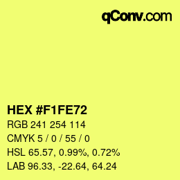 颜色代码: HEX #F1FE72 | qconv.com