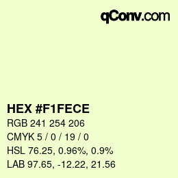 カラーコード: HEX #F1FECE | qconv.com