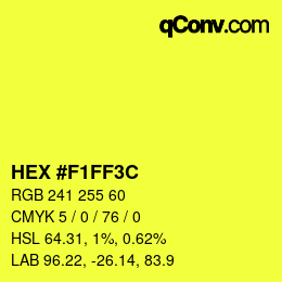 颜色代码: HEX #F1FF3C | qconv.com