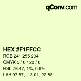カラーコード: HEX #F1FFCC | qconv.com