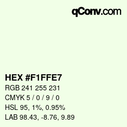 Farbcode: HEX #F1FFE7 | qconv.com