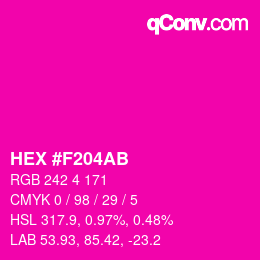 Color code: HEX #F204AB | qconv.com