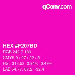 Color code: HEX #F207BD | qconv.com
