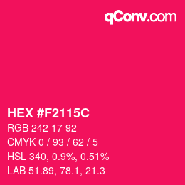 Color code: HEX #F2115C | qconv.com