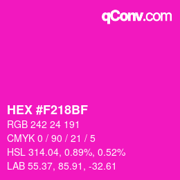 Color code: HEX #F218BF | qconv.com