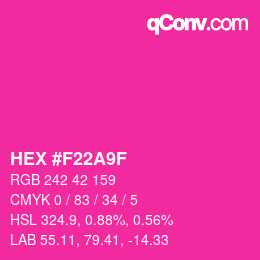 Color code: HEX #F22A9F | qconv.com