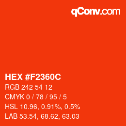 Color code: HEX #F2360C | qconv.com