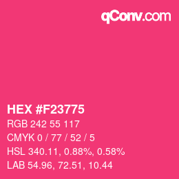 Color code: HEX #F23775 | qconv.com