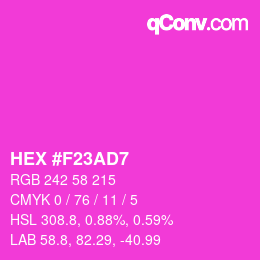颜色代码: HEX #F23AD7 | qconv.com