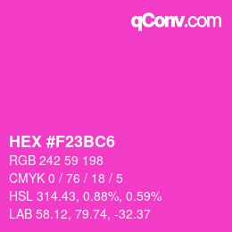 Color code: HEX #F23BC6 | qconv.com