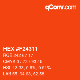 Color code: HEX #F24311 | qconv.com