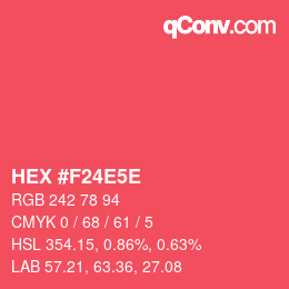 Farbcode: HEX #F24E5E | qconv.com