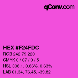 カラーコード: HEX #F24FDC | qconv.com