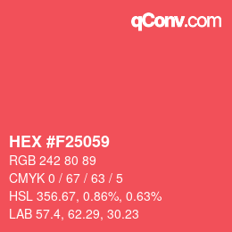 Color code: HEX #F25059 | qconv.com