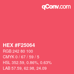 カラーコード: HEX #F25064 | qconv.com