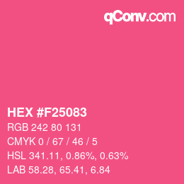 カラーコード: HEX #F25083 | qconv.com