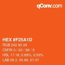 Color code: HEX #F25A1D | qconv.com