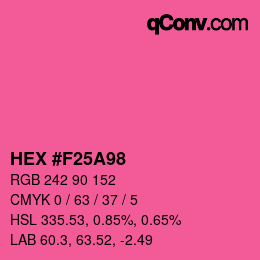 颜色代码: HEX #F25A98 | qconv.com