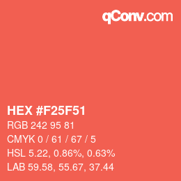 Color code: HEX #F25F51 | qconv.com