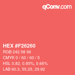 Color code: HEX #F26260 | qconv.com
