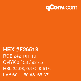 Color code: HEX #F26513 | qconv.com