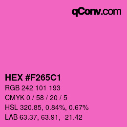 颜色代码: HEX #F265C1 | qconv.com