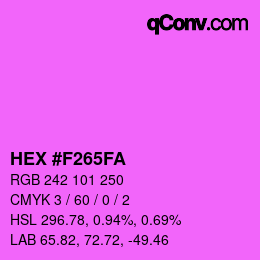 Color code: HEX #F265FA | qconv.com