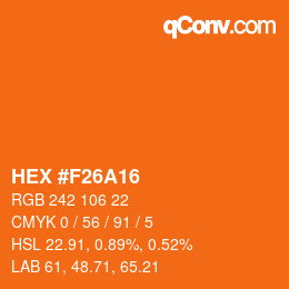 Color code: HEX #F26A16 | qconv.com