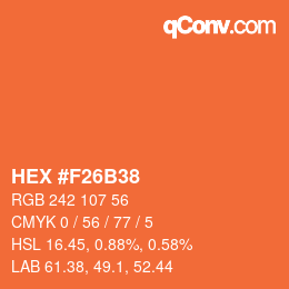 カラーコード: HEX #F26B38 | qconv.com