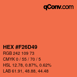 カラーコード: HEX #F26D49 | qconv.com