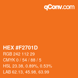颜色代码: HEX #F2701D | qconv.com