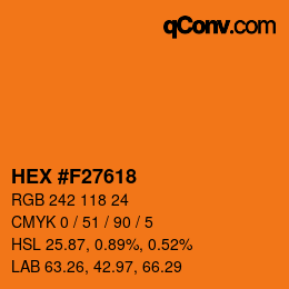 Color code: HEX #F27618 | qconv.com