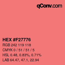 カラーコード: HEX #F27776 | qconv.com