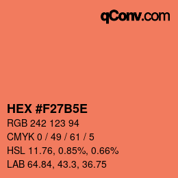 カラーコード: HEX #F27B5E | qconv.com