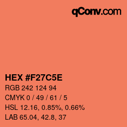 Color code: HEX #F27C5E | qconv.com