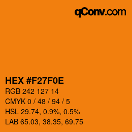 Color code: HEX #F27F0E | qconv.com