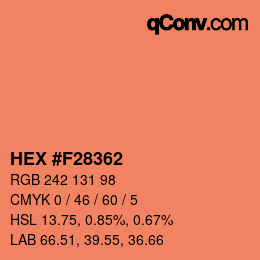 Code couleur: HEX #F28362 | qconv.com